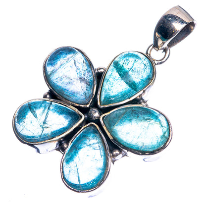 Blue Fluorite 925 Sterling Silver Pendant 1 1/2"