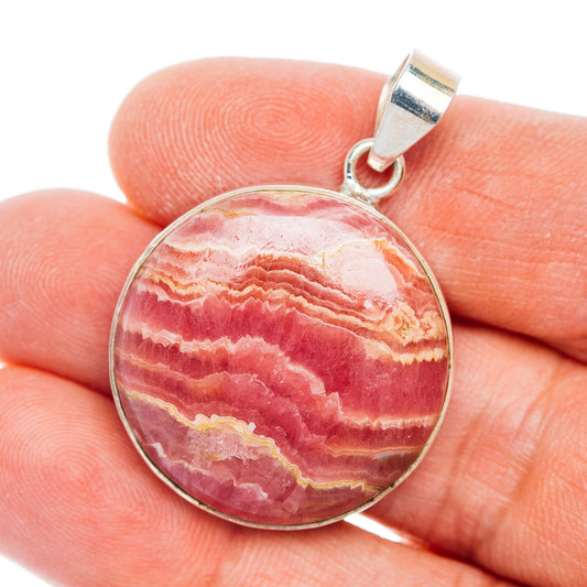 Premium Rhodochrosite Pendant 1 1/2" (.925 Sterling Silver)
