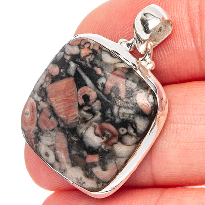 Crinoid Fossil Pendant 1 1/4" (.925 Sterling Silver)