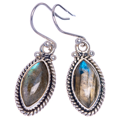 Labradorite Earrings 1 3/8" (925 Sterling Silver) E1040