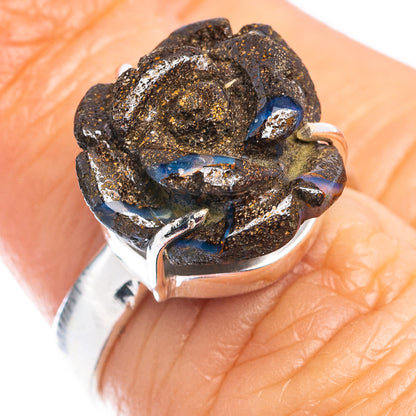 Rare Boulder Opal Rose Ring Size 5.75 (.925 Sterling Silver)