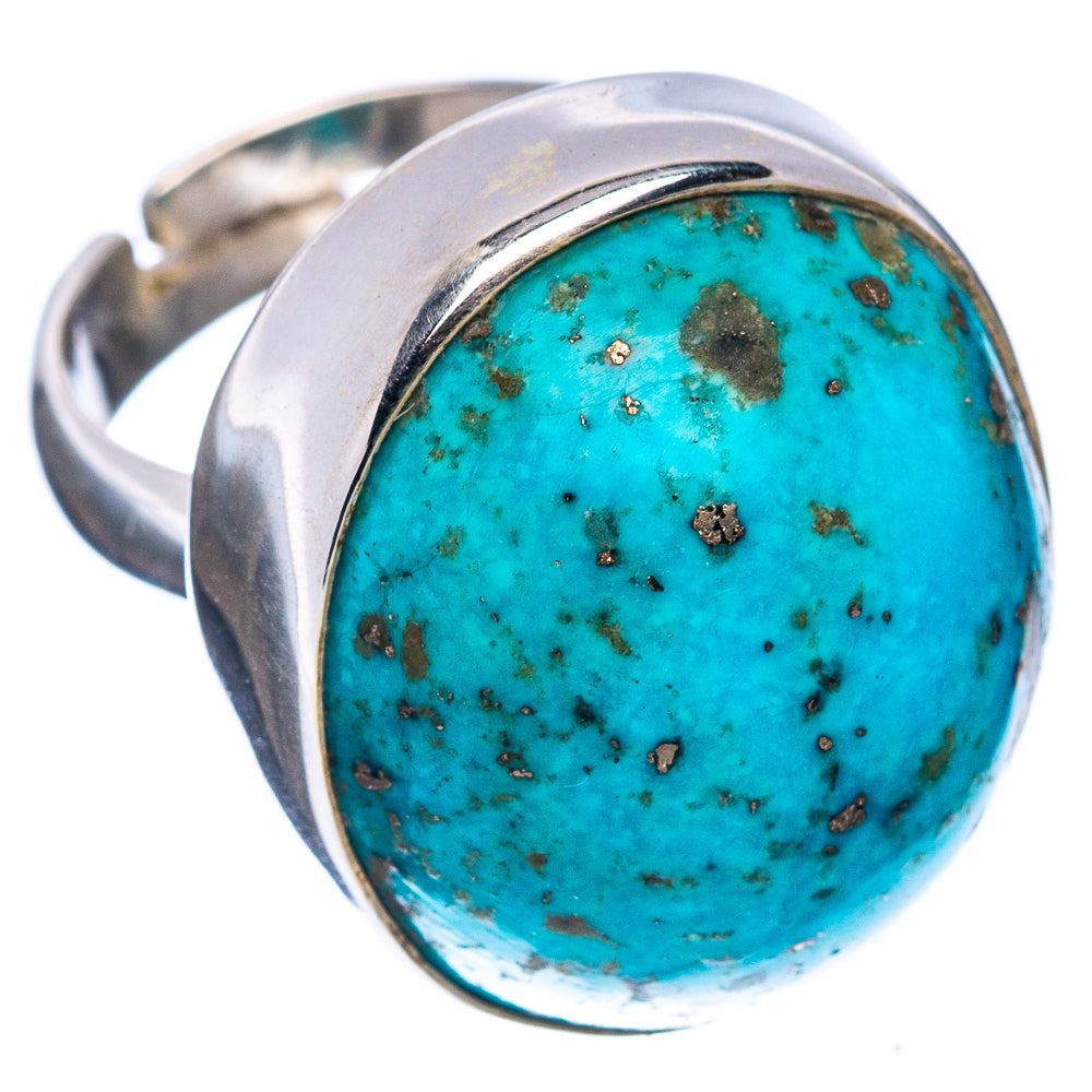 Premium Persian Turquoise Ring Size 6 Adjustable (.925 Sterling Silver)