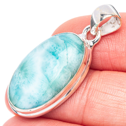 Larimar Pendant 1 3/8" (.925 Sterling Silver)