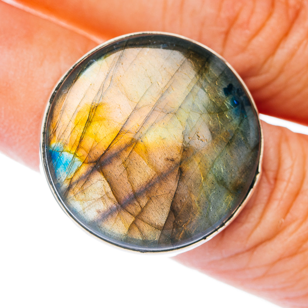 Large Premium Labradorite Ring Size 6.75 (.925 Sterling Silver)