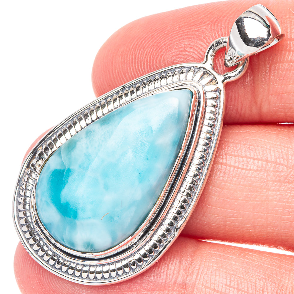 Larimar Pendant 1 3/4" (925 Sterling Silver) P44321