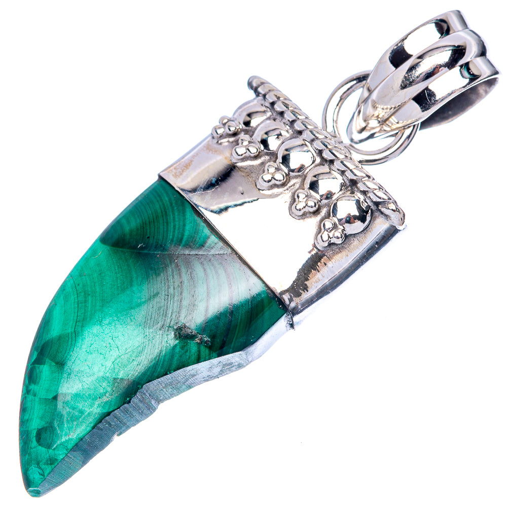 Malachite Pendant 1 5/8" (925 Sterling Silver) P42788