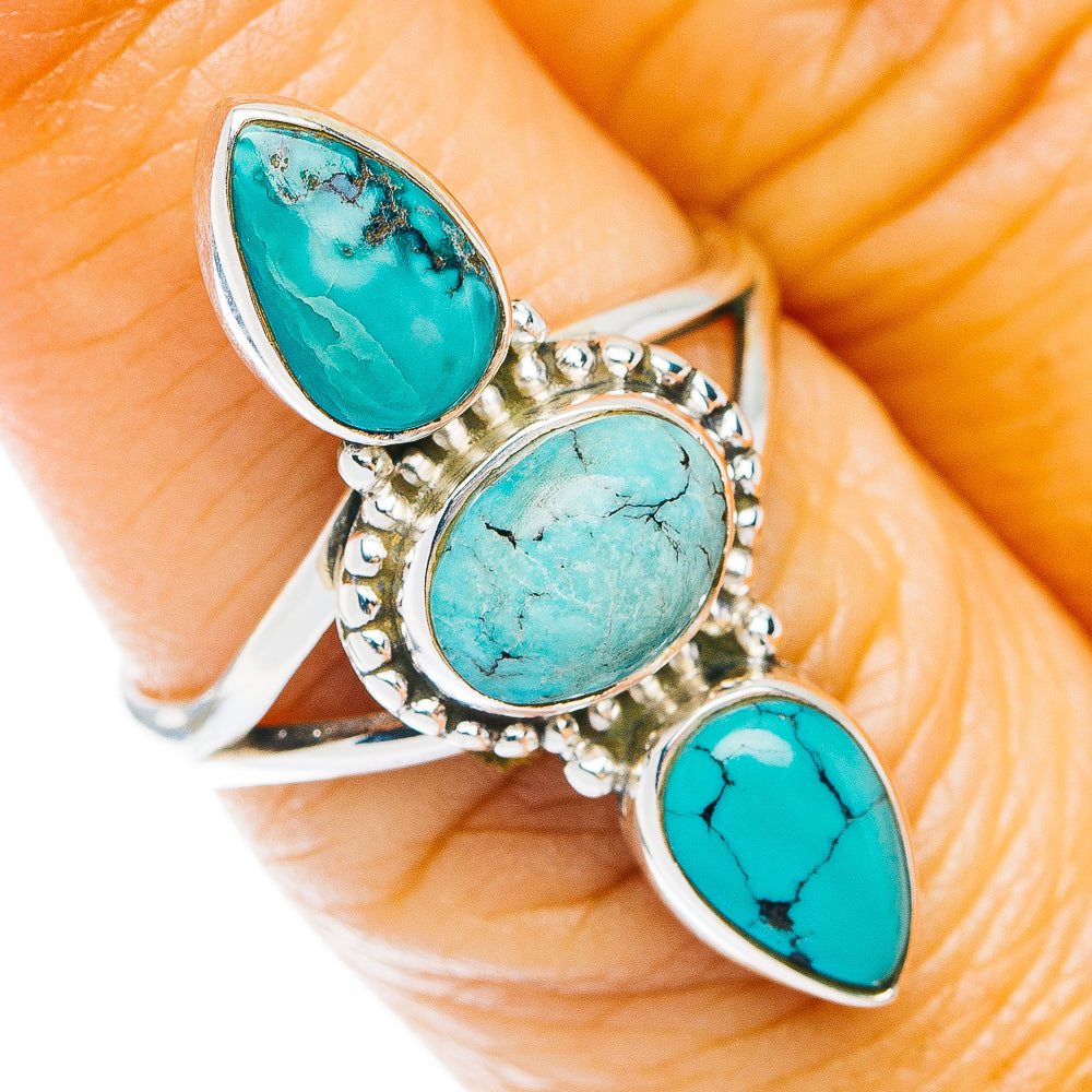 Spiderweb Turquoise Ring Size 7 (.925 Sterling Silver)