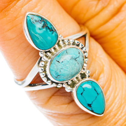 Spiderweb Turquoise Ring Size 7 (.925 Sterling Silver)