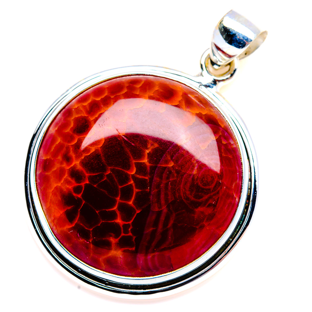 Fire Crab Agate Pendant 1 1/2" (925 Sterling Silver) PD38105