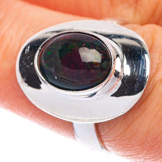 Black Opal Ring Size 6.75 (925 Sterling Silver) R144598