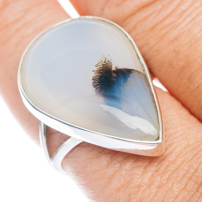 Premium Scenic Dendritic Agate Ring Size 9.75 (.925 Sterling Silver)