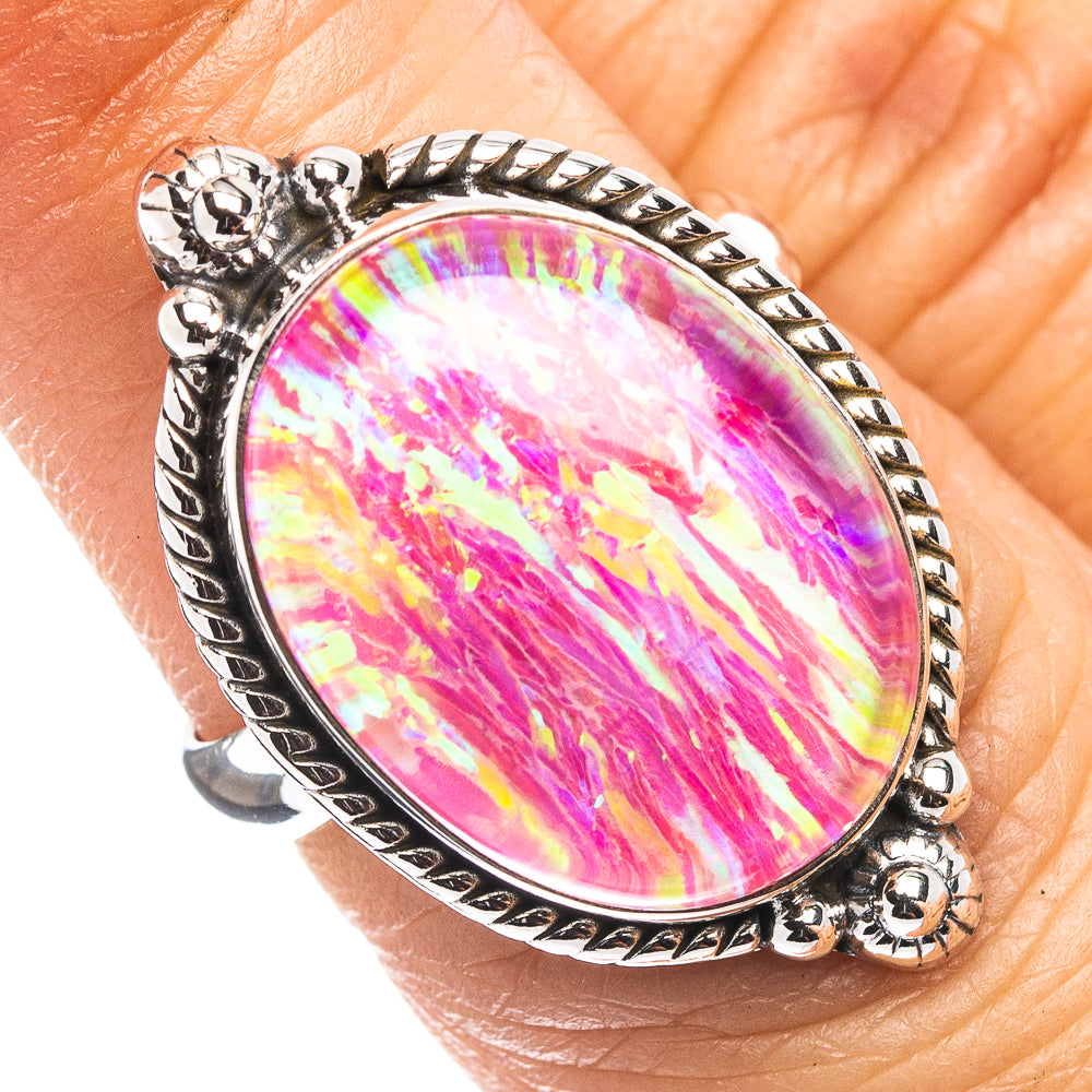 Pink Triplet Opal Ring Size 6 (.925 Sterling Silver)