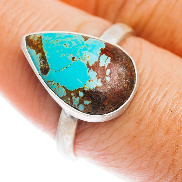 Number 8 Mine Turquoise Ring Size 9 (.925 Sterling Silver)