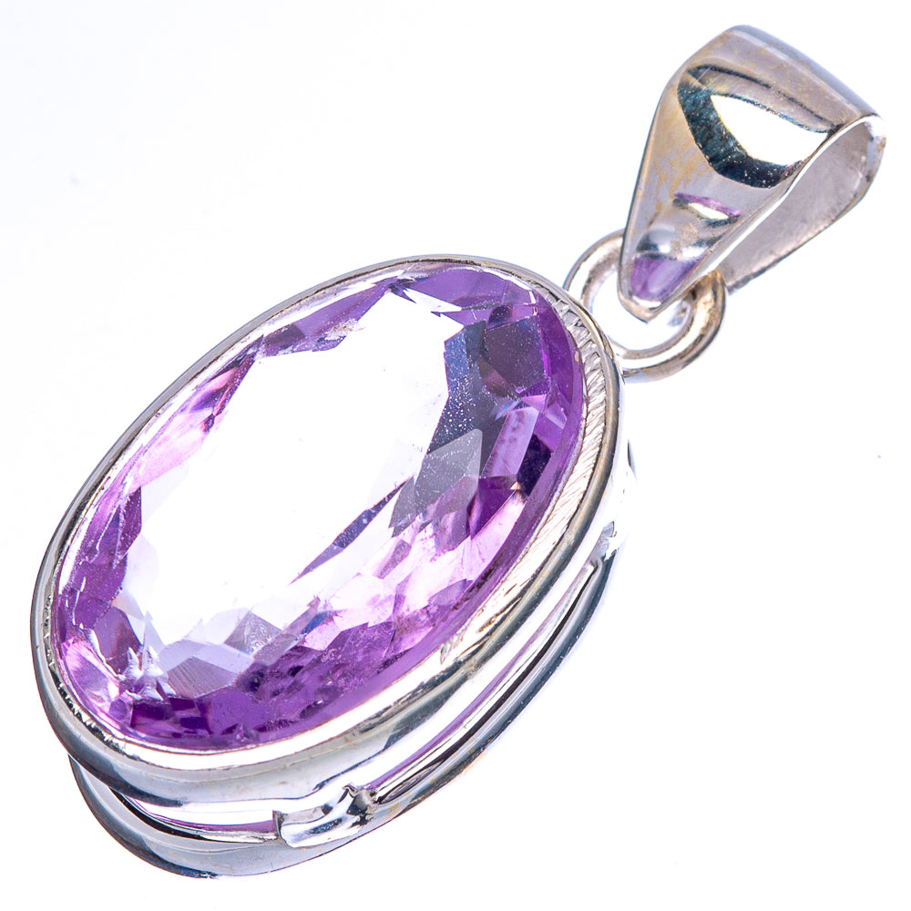Faceted Amethyst Pendant 1 5/8" (925 Sterling Silver) P43039