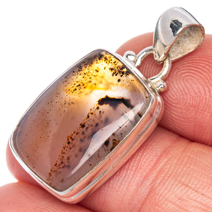 Palm Wood Jasper Pendant 1 1/4" (925 Sterling Silver) P40852