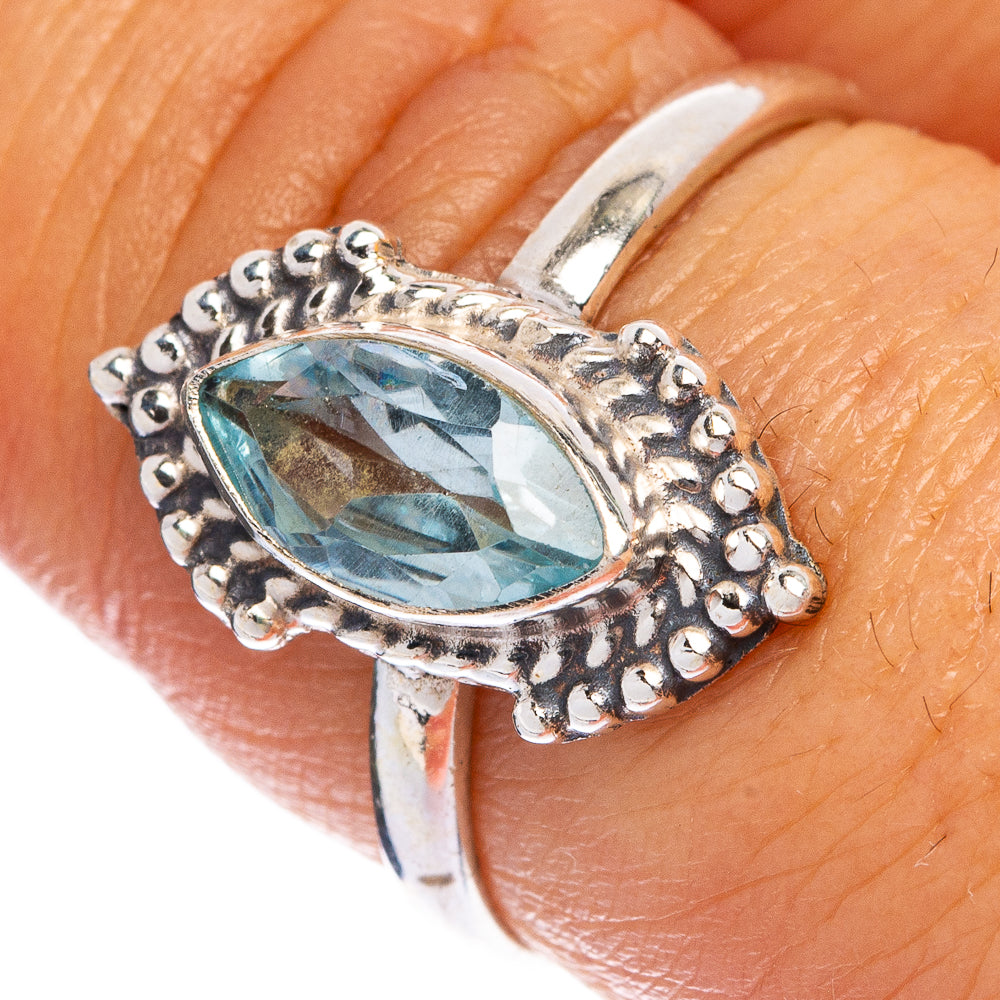 Blue Topaz Dainty Ring Size 8 (925 Sterling Silver) R145493