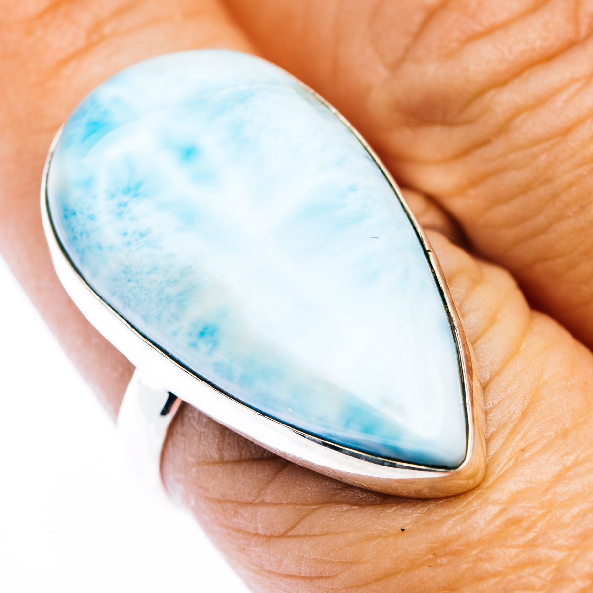 Larimar Ring Size 9 (.925 Sterling Silver)