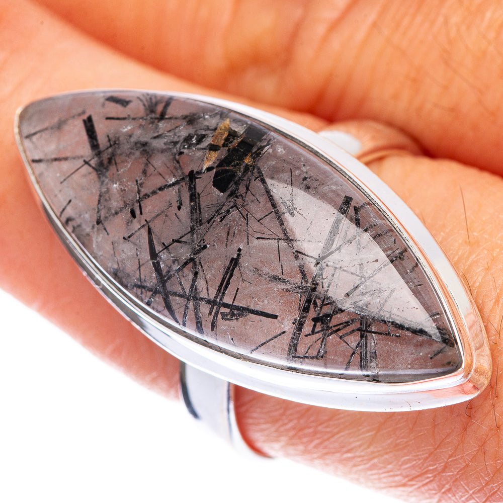 Large Tourmalinated Quartz Ring Size 9 (925 Sterling Silver) R144671