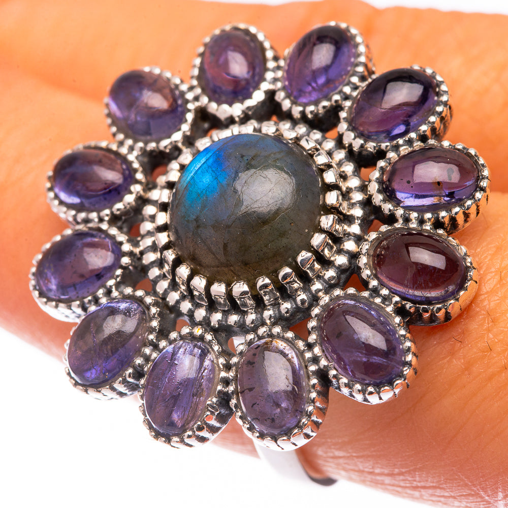Large Labradorite, Tanzanite Ring Size 8 (925 Sterling Silver) R141064