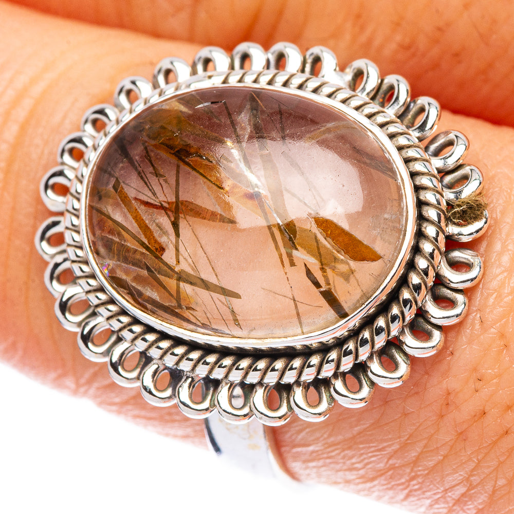 Rutilated Quartz Ring Size 8.75 (925 Sterling Silver) R2294
