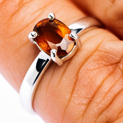 Spessartite Garnet Ring Size 7 (.925 Sterling Silver)