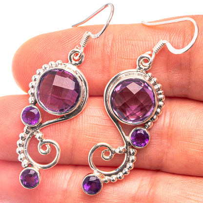 Premium Amethyst Earrings 1 7/8" (925 Sterling Silver) E432351