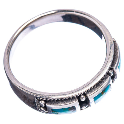 Native Style Mohave Turquoise Ring Size 7.5 (.925 Sterling Silver)
