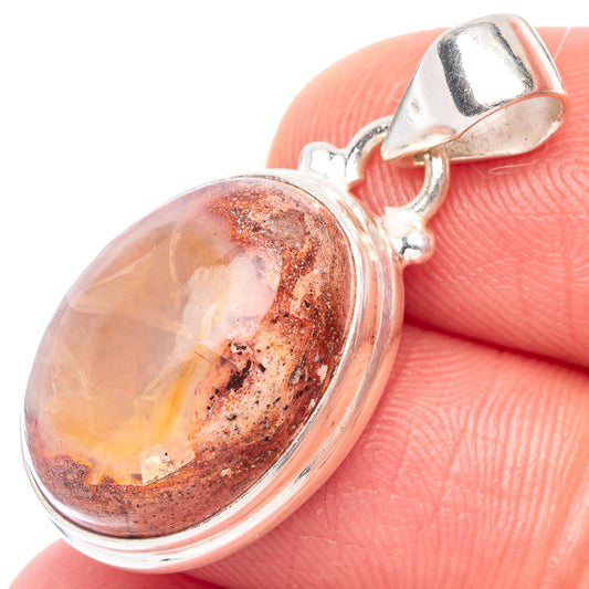 Rare Mexican Fire Opal Pendant 1 1/4" (925 Sterling Silver) P44224