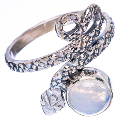 Value Rainbow Moonstone Snake Ring Size 8.25 (925 Sterling Silver) R3279