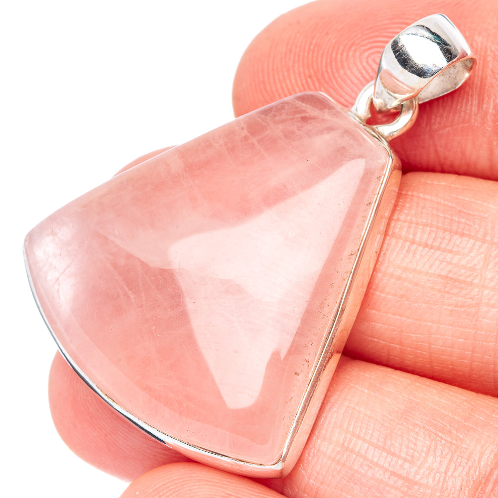 Rose Quartz Pendant 1 1/2" (925 Sterling Silver) P42864