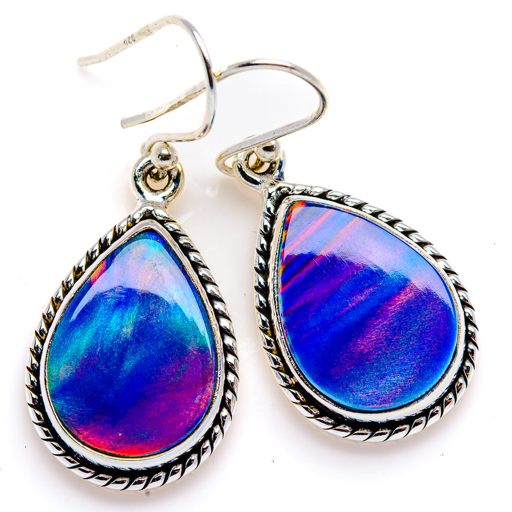 Aura Opal Earrings 1 1/2" (925 Sterling Silver) EARR432048