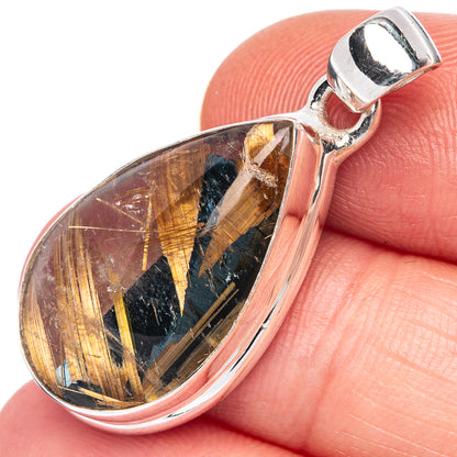 Rare Full Star Rutilated Quartz Pendant 1 3/8" (925 Sterling Silver) P39984