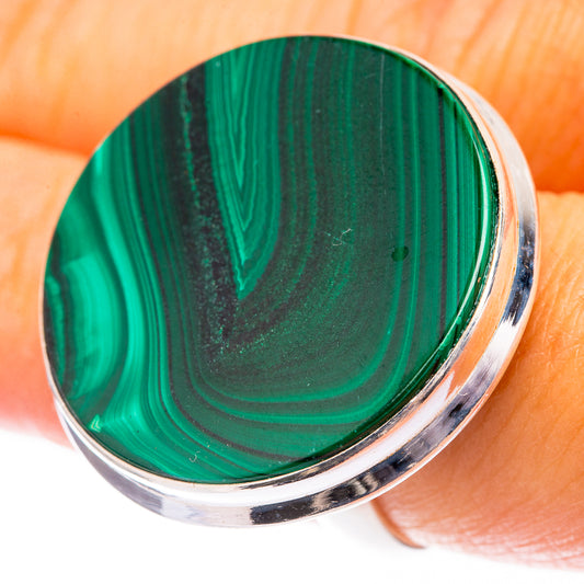 Large Malachite Ring Size 7 (925 Sterling Silver) R141597