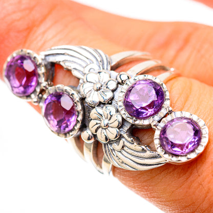 Large Faceted Amethyst Ring Size 6.75 (925 Sterling Silver) RING139108