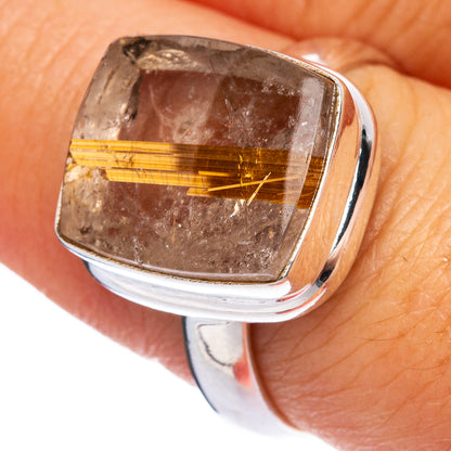 Rare Full Star Rutilated Quartz Ring Size 8.25 (925 Sterling Silver) R145595