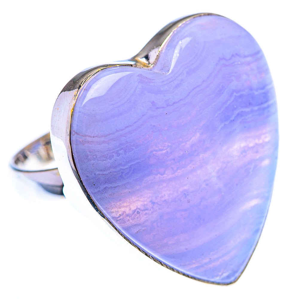 Large Blue Lace Agate Ring Size 8.5 (925 Sterling Silver) RING140213