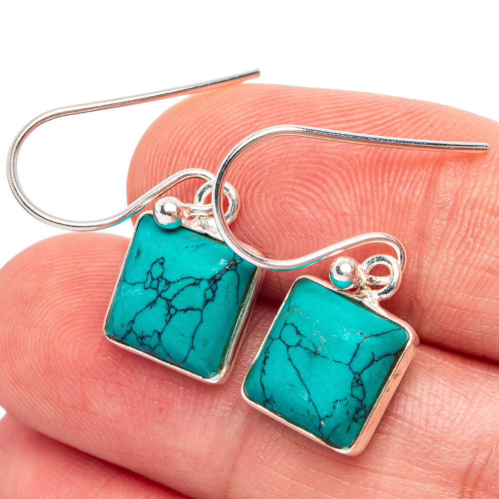 Turquoise Howlite Earrings 1" (925 Sterling Silver) E3037