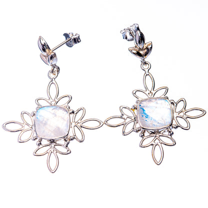 Premium Rainbow Moonstone Earrings 1 5/8" (925 Sterling Silver) E432369