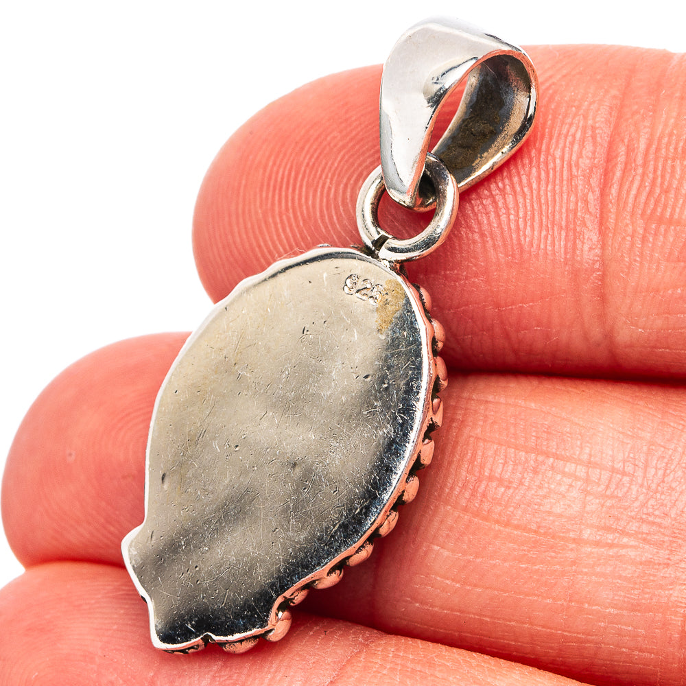 Green Aurora Opal Pendant 1 3/8" (.925 Sterling Silver)
