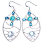 Signature Larimar, Blue Topaz Earrings 2 5/8" (925 Sterling Silver) E1346