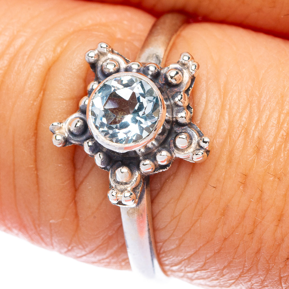 Blue Topaz Dainty Ring Size 8 (925 Sterling Silver) R145765