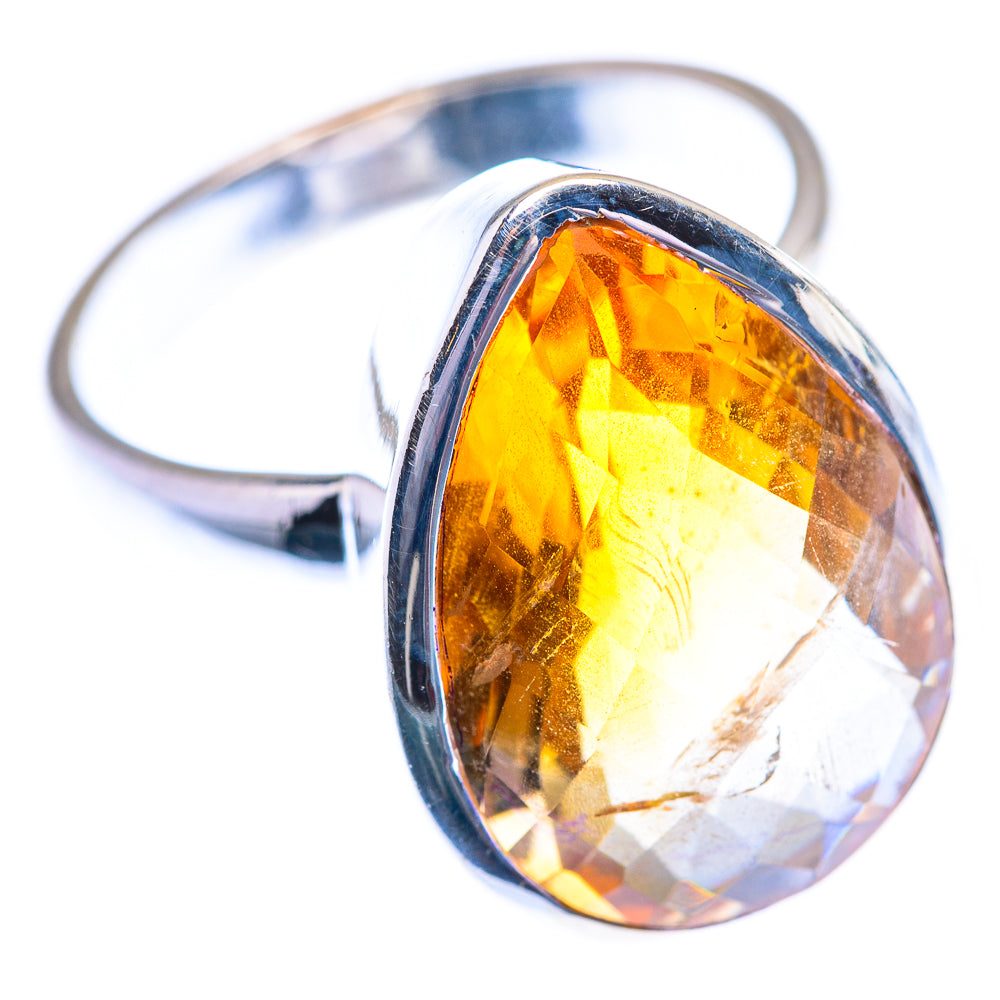 Faceted Citrine 925 Sterling Silver Ring Size 9.5 (925 Sterling Silver) RING140291