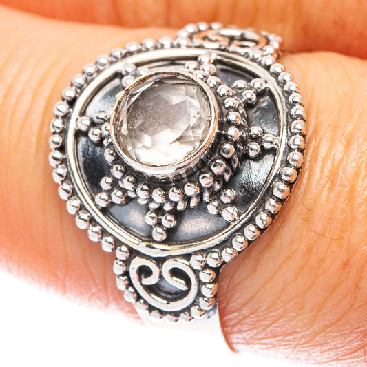 White Quartz Ring Size 8 (925 Sterling Silver) R5558