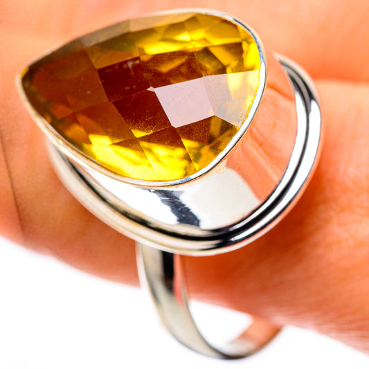 Large Faceted Citrine 925 Sterling Silver Ring Size 11.75 (925 Sterling Silver) RING139481