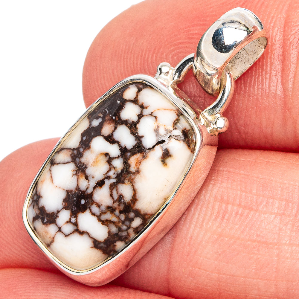 Sterling silver pendant with wild horse jasper cabochon stone and top bail