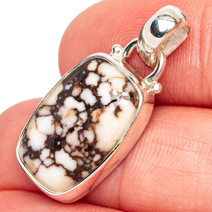 Sterling silver pendant with wild horse jasper cabochon stone and top bail