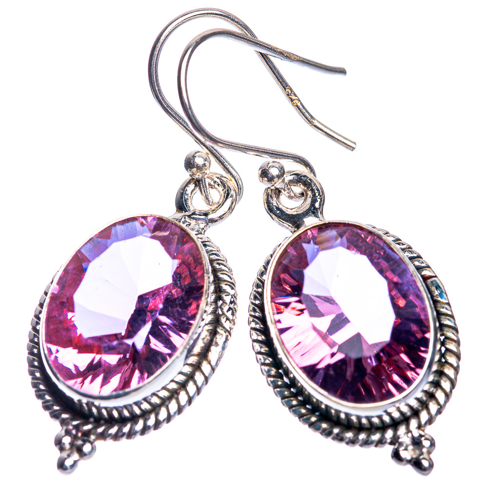 Color Change Alexandrite (Lab.) Earrings 1 1/2" (925 Sterling Silver) E432783
