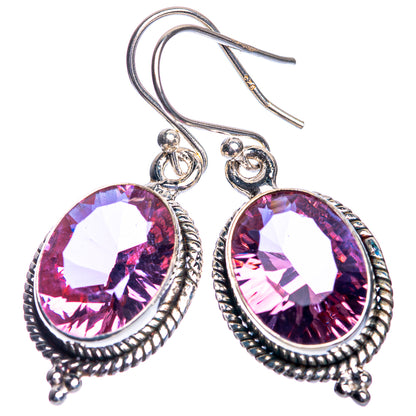 Color Change Alexandrite (Lab.) Earrings 1 1/2" (925 Sterling Silver) E432783