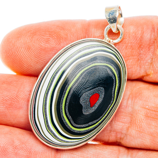 Premium Fordite Pendant 1 3/4" (.925 Sterling Silver)