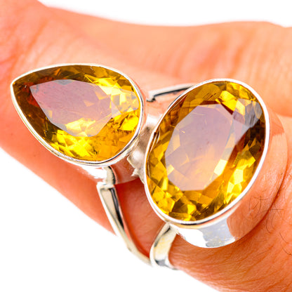 Large Faceted Citrine 925 Sterling Silver Ring Size 7.5 (925 Sterling Silver) RING139700